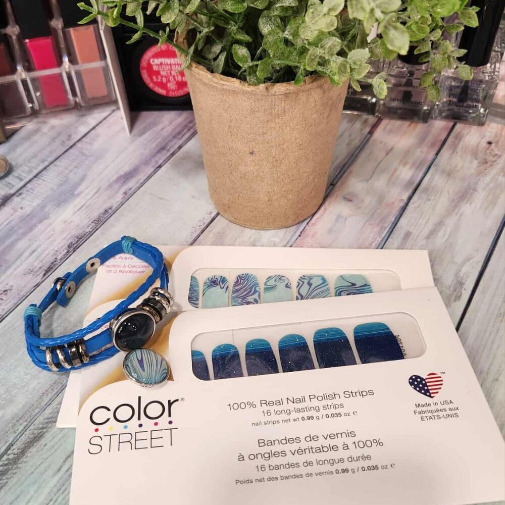 Color Street Blue Press On Nail bundle